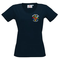 Damen-T-Shirt  (Bestickung vorne, Druck auf Rückseite)