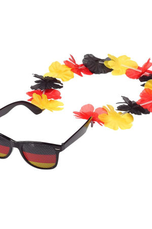 Spaßbrille "Germany" mit Blumenkette