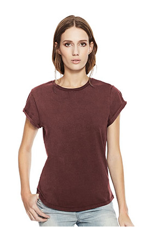 WOMENS ROLLED UP SLEEVE ORGANIC