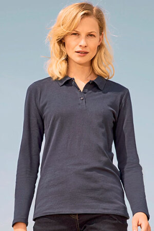 Womens Long-Sleeve Piqué Polo Shirt Perfect
