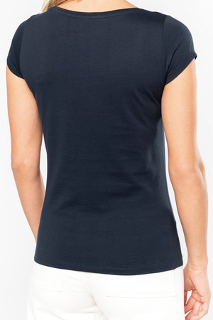 Ladies’ boat neck short-sleeved T-shirt