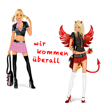 Abschlussmotiv B111 - Fleißige Schüler kommen in den Himmel...wir kommen überall hin.