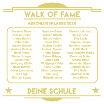 Abschlussmotiv F21 - Walk of Fame, wir gehen ab!