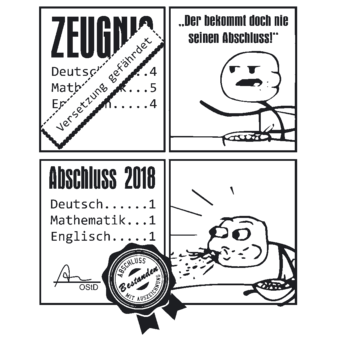 Abschlussmotiv D124 - Zeugnis – Abschluss bestanden mit ausgezeichnet