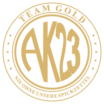 Abschlussmotiv J63 - Team Gold – nie ohne unsere Spickzettel