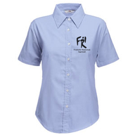 Damenbluse kurzarm (oxford blau)