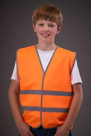 Kids Fluo Reflective Border Waistcoat