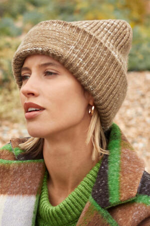 Chunky Knitted Patch Beanie