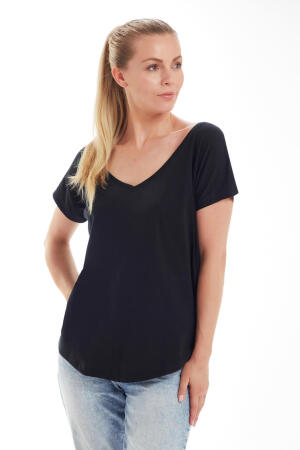 Women`s Loose Fit V Neck T