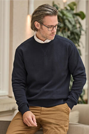 Ribbed Interlock Crew Neck