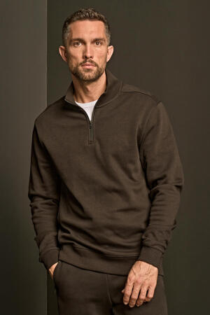 Ribbed Interlock Half Zip