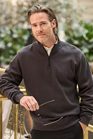 Ribbed Interlock Half Zip