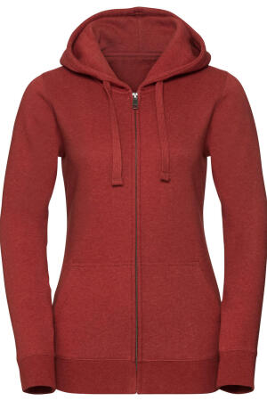 Ladies` Authentic Melange Zipped Hood Sweat