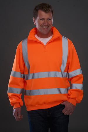 Hi Vis 1/4 Zip Sweat Shirt