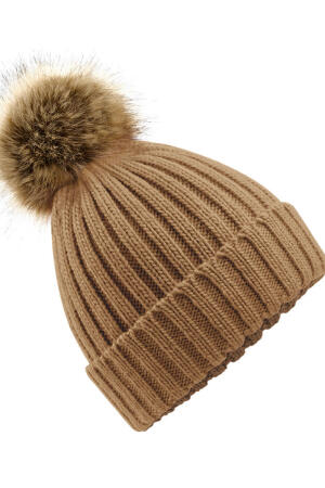 Fur Pom Pom Chunky Beanie