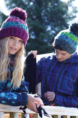Corkscrew Pom Pom Beanie