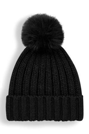 Verbier Fur Pom Pom Chunky Beanie