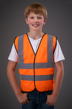 Kids Hi Vis 2 Band & Brace Waistcoat