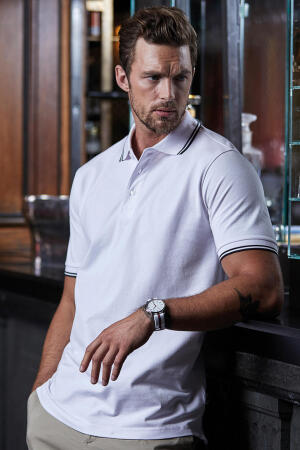 Luxury Stripe Stretch Polo