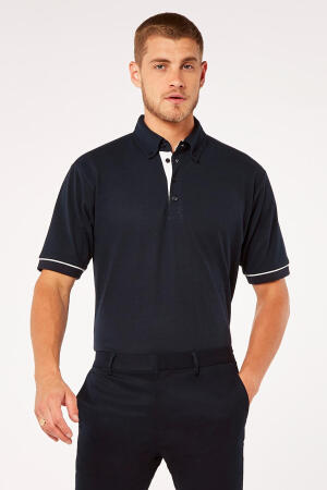 Contrast Button Down Collar Polo