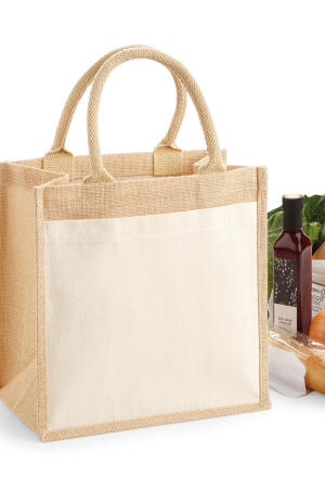 Cotton Pocket Jute Midi Tote