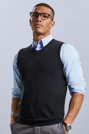 Mens V-Neck Sleeveless Knitted Pullover