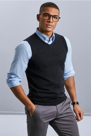 Mens V-Neck Sleeveless Knitted Pullover