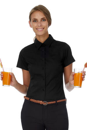 Popelin Bluse mit Elasthan-Anteil