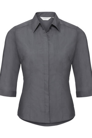 Popelin Bluse mit 3/4 Arm