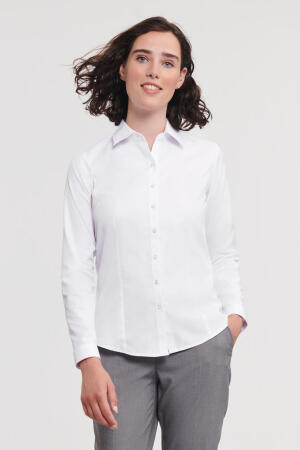 Ladies` LS Herringbone Shirt