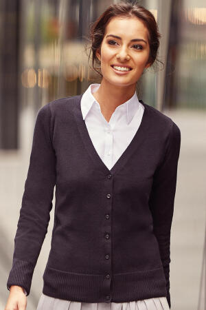 Ladies V-Neck Knitted Cardigan