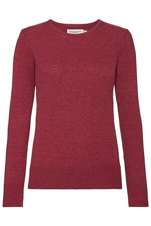 Ladies` Crew Neck Knitted Pullover