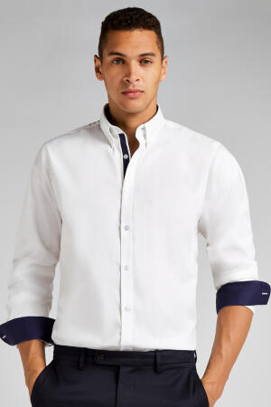 Contrast Premium Oxford Button Down Shirt LS