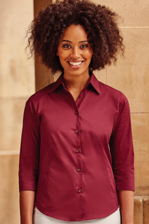 Taillierte Bluse mit 3/4 Arm