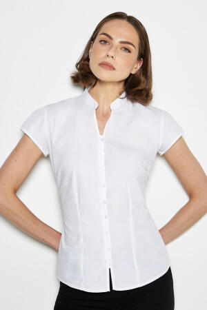 Bluse mit Asia-Kragen