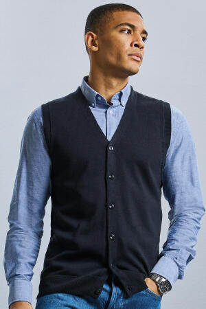 Men`s V-Neck Sleeveless Knitted Cardigan