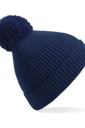 Engineered Knit Ribbed Pom Pom Beanie