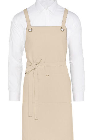 PROVENCE - Crossover Eyelets Bib Apron with Pocket