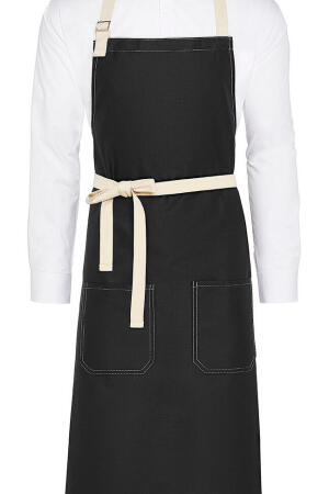 SANTORINI - Contrasted Bib Apron with Pocket