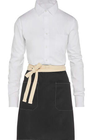 SANTORINI - Contrasted Bistro Apron with Pocket