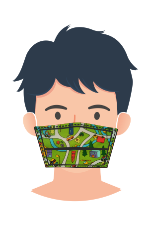 Kinder-Gesichtsmaske Spielrasen grün