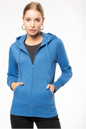 Bio-Kapuzensweatshirt mit Reißverschluss Damen