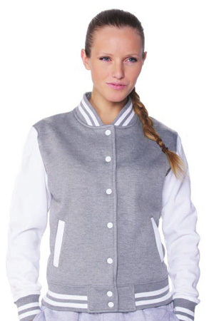 LADIES 2-TONE COLLEGE SWEATJACKET