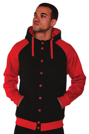 LIGHT FLEECE BUTTON HOODY