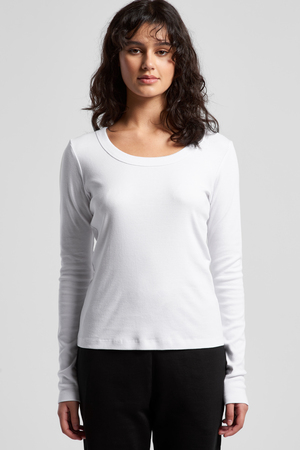 Wo's Organic Rib L/S Tee | 4075