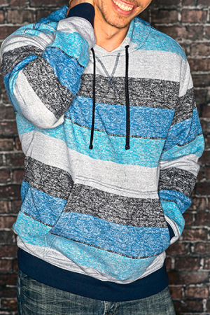 Printed Striped Marl Pullover