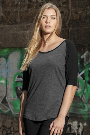 Ladies 3/4 Contrast Raglan Tee