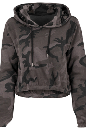 Ladies Camo Cropped Hoody