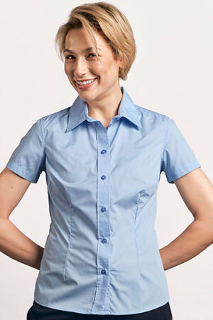 Women`s Poplin Shirt Short Sleeve