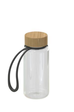 Trinkflasche "Natural" klar-transparent inkl. Strap 0,4 l